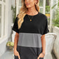 Color Block Pocket Round Neck Tee Dress