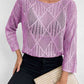 Openwork Round Neck Knit Top
