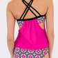 Cutout Crisscross Back Tankini Set