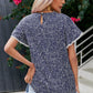 Printed Pom Pom Detail Petal Sleeve Blouse