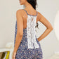 Floral Spliced Lace Cami and Shorts Pajama Set