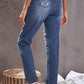 Floral Patch High-Rise Jeans