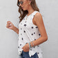 Star Print Tank with Slits