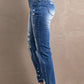 Straight Leg Distressed High Waist Jeans