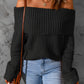 Ribbed Knit Fold-Over Sweater