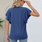 Notched Neck Flutter Sleeve Tee