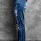 Printed Patch Distressed Boyfriend Jeans
