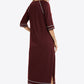 Zip Up Slit Night Dress with Pockets