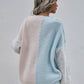 Leopard Color Block V-Neck Tunic Pullover Sweater
