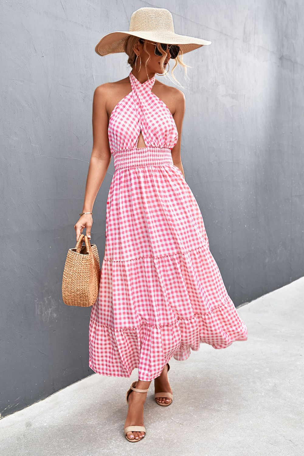 Someday Soon Printed Halter Dress