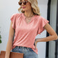 Flutter Sleeve Notched Neck Top