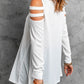 Cutout Waffle Knit Tunic Top