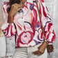 Printed Puff Sleeve Button-Up Shirt
