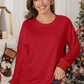 Drop Shoulder Ribbed Trim Sweatshirt