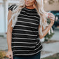 Mixed Print Hem Detail Capped Sleeve T-Shirt