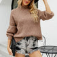Rib-Knit Dropped Shoulder Mock Neck Sweater