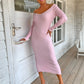 Ribbed V-Neck Midi Sweater Dress