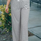 Striped Drawstring Waist Wide Leg Pants