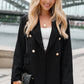 Double-Breasted Lapel Collar Long Sleeve Blazer