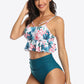 Tropical Print Ruffled Two-Piece Swimsuit