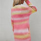 Multicolored Gradient Open Front Longline Cardigan