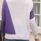 Contrast Round Neck Long Sleeve Knit Top