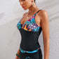 Printed Drawstring Two-Piece Swimsuit