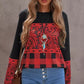 Mixed Print Color Block Long Sleeve Top