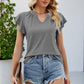 Flutter Sleeve Notched Neck Top