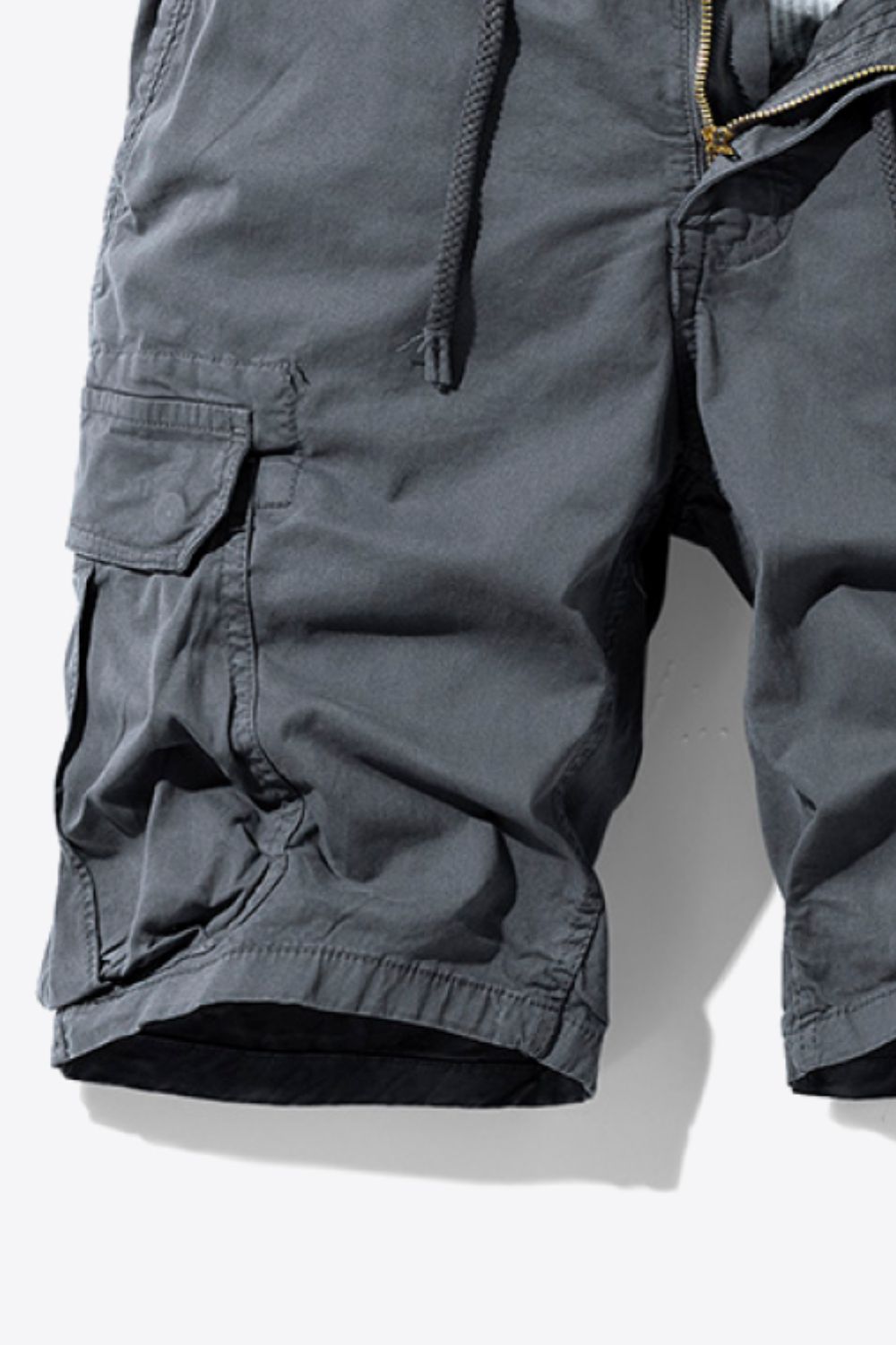 Drawstring Elastic Waist Cargo Shorts