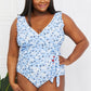 Marina West Swim Full Size Float On Ruffle Faux Wrap One-Piece in Blossom Blue