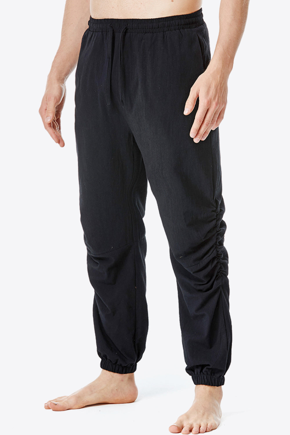 Full Size Ruched Drawstring Waist Pants