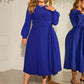 Plus Size Round Neck Long Sleeve Dress