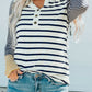 Striped Buttoned Long Sleeve Top
