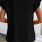 Textured Tie Neck Butterfly Sleeve Blouse