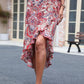 Printed Asymmetrical Wrap Skirt