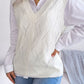 Openwork Ribbed Trim Sweater Vest