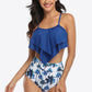 Botanical Print Ruffled Two-Piece Swimsuit