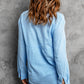 Textured Button Front Curved Hem Shirt