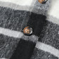 Plaid Button Front Brushed Hooded Jacket