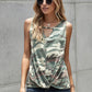 Camouflage Print Cutout Hem Detail Tank