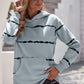 Striped Drop Shoulder Hoodie with Kangaroo Pocket