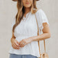 Lace Trim V-Neck Tied Peplum Blouse