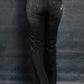 Distressed Raw Hem Flare Jeans