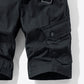 Button and Zip Closure Belted Cargo Shorts