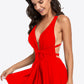 Crisscross Tie-Back Plunge Swim Dress