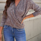 V Neck Wrap Front Knitted Top