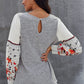 Printed Color Block Bubble Sleeve Sweatshirt