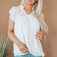 Eyelet Tassel Tie Flutter Sleeve Top