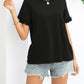 Camouflage Flounce Sleeve Tee Shirt